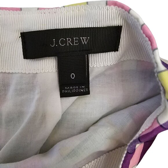 J. Crew Multicolor Plaid Cotton Blend Skirt With Bow Tie Waist Size 0 - Picture 4 of 8